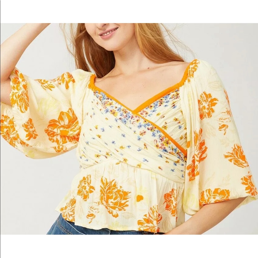 BNWT Free People Mirabella Top XS  Yellow